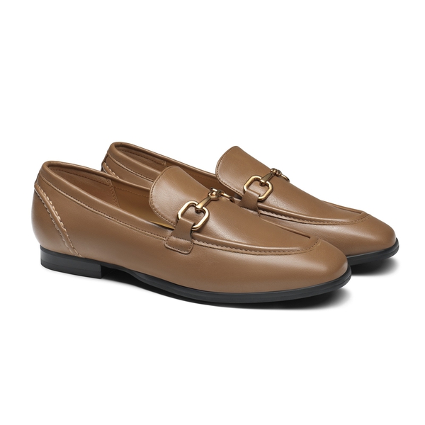 Women's Classic Horsebit Slip-On Loafers  - LIGHT COFFEE - 3